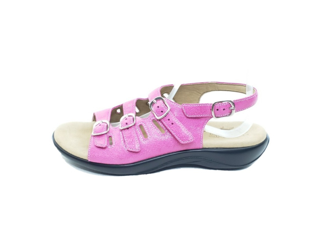 SAS Mystic Womens Slingback Comfort Sandals Web Pink Leather Open Toe Size 9.5